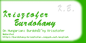 krisztofer burdohany business card